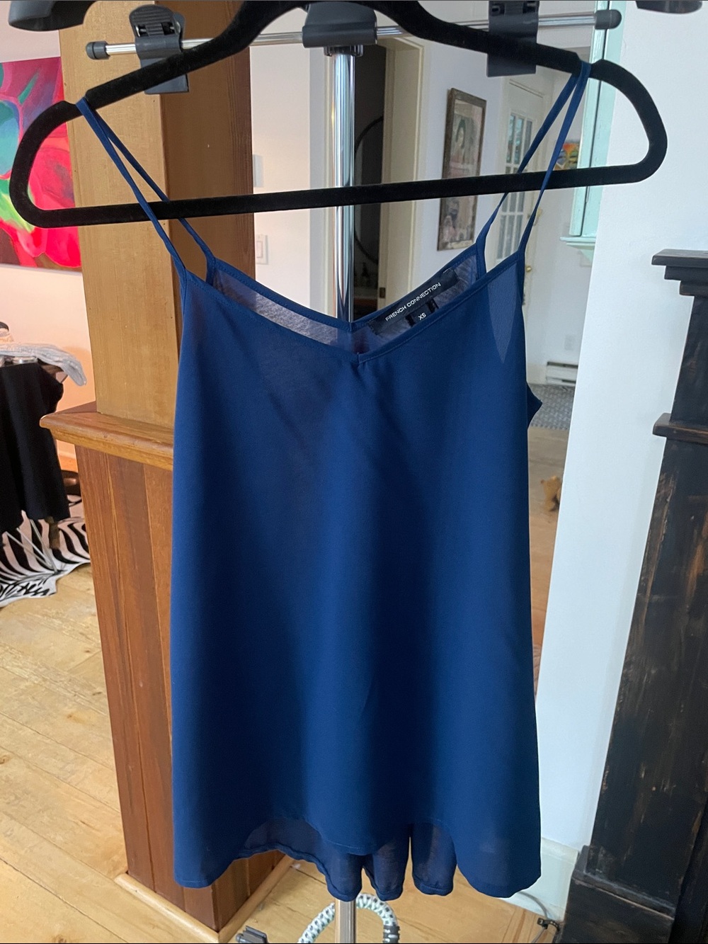 French Connection Navy Blue Silk Camisole